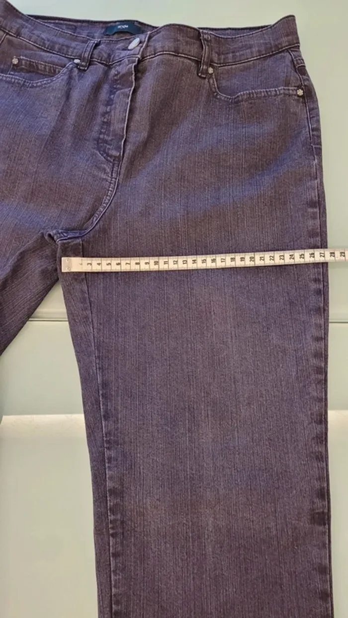 Jean droit taille haute violet 88% coton - photo numéro 10