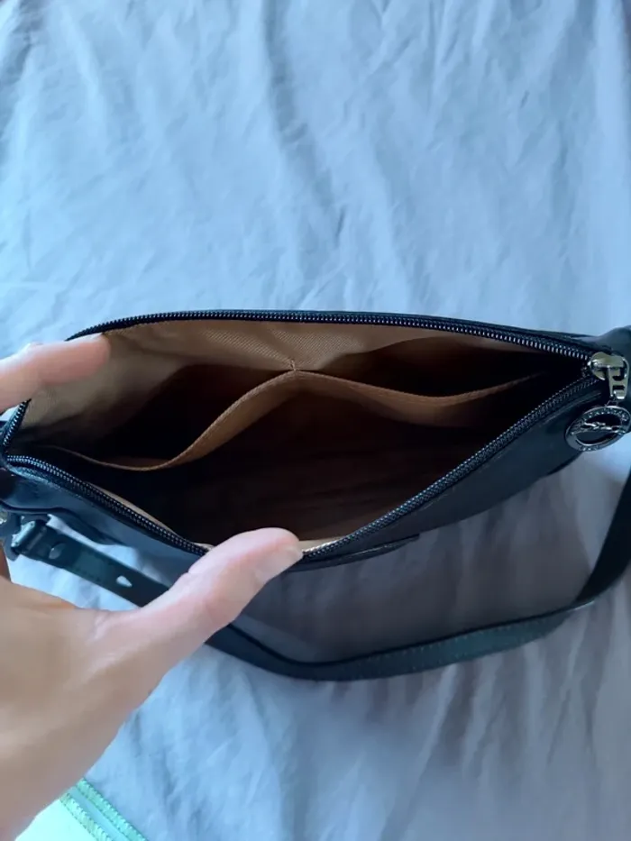 Petit sac porté épaule cuir marron longchamp neuf - photo numéro 10