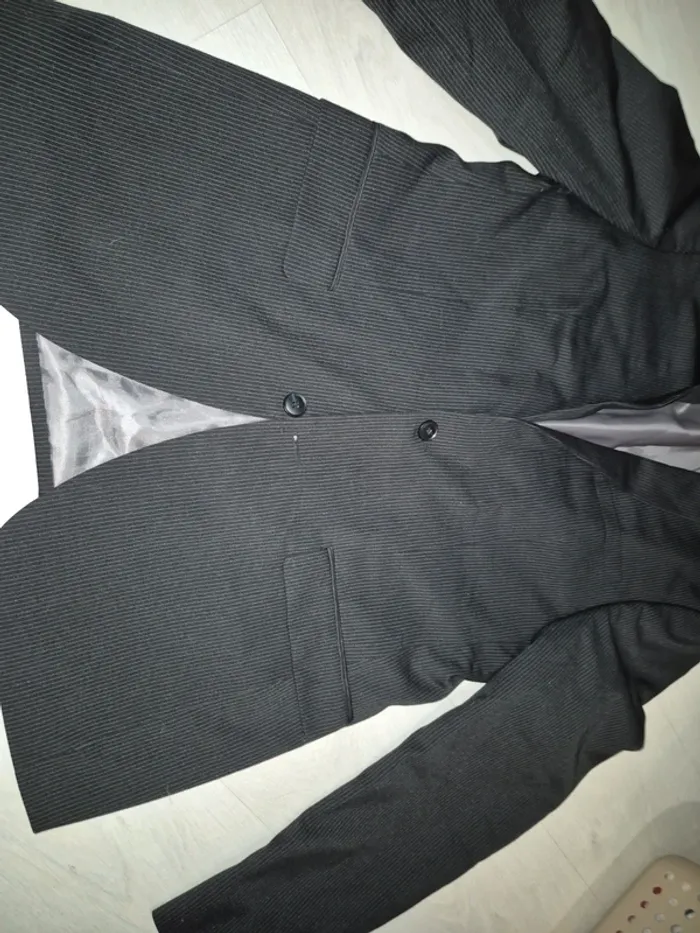 Veste costume noir rayé - photo numéro 2