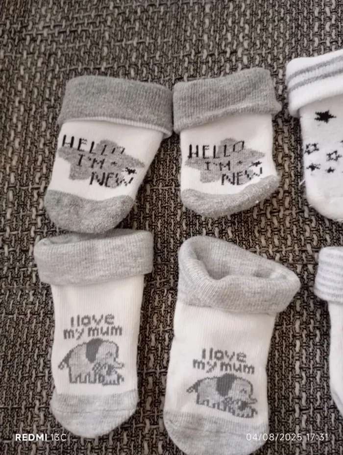 9 paire de chaussette nouveau-né - photo numéro 5