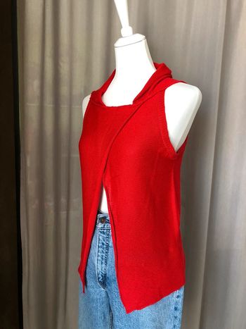 Top en mailles rouge Miss Captain T0