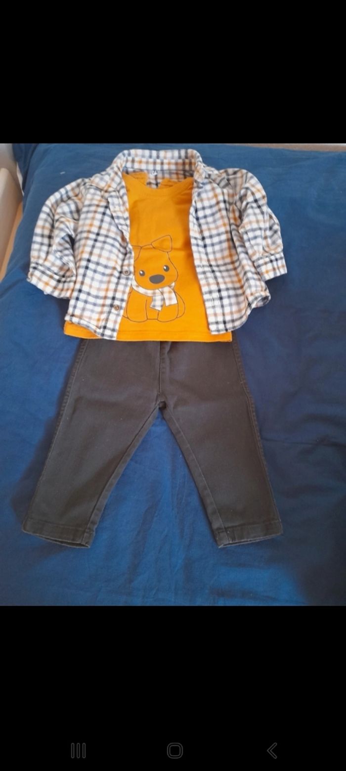 Ensemble chemise t-shirt ML et pantalon - photo numéro 2