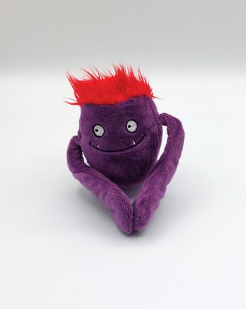 Petite peluche monstre violet rouge EMIRATES flying with me monsters Buzz products 14 cm