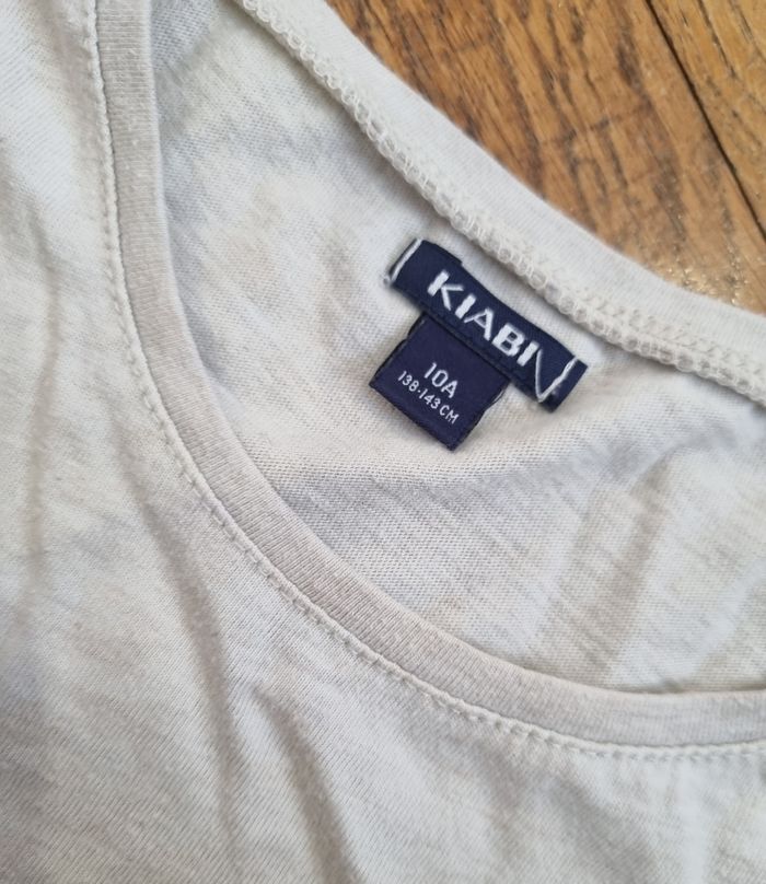 t-shirt fille manche courte beige imprimé kiabi taille 10ans - photo numéro 2