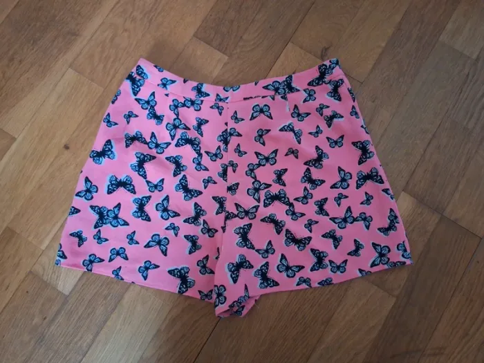 Short rose motif papillon taille 14ans - photo numéro 4