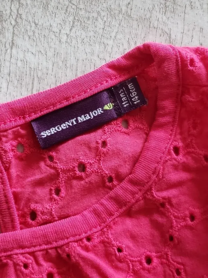 Tee-Shirt sergent major 11 ans fuchsia - photo numéro 4