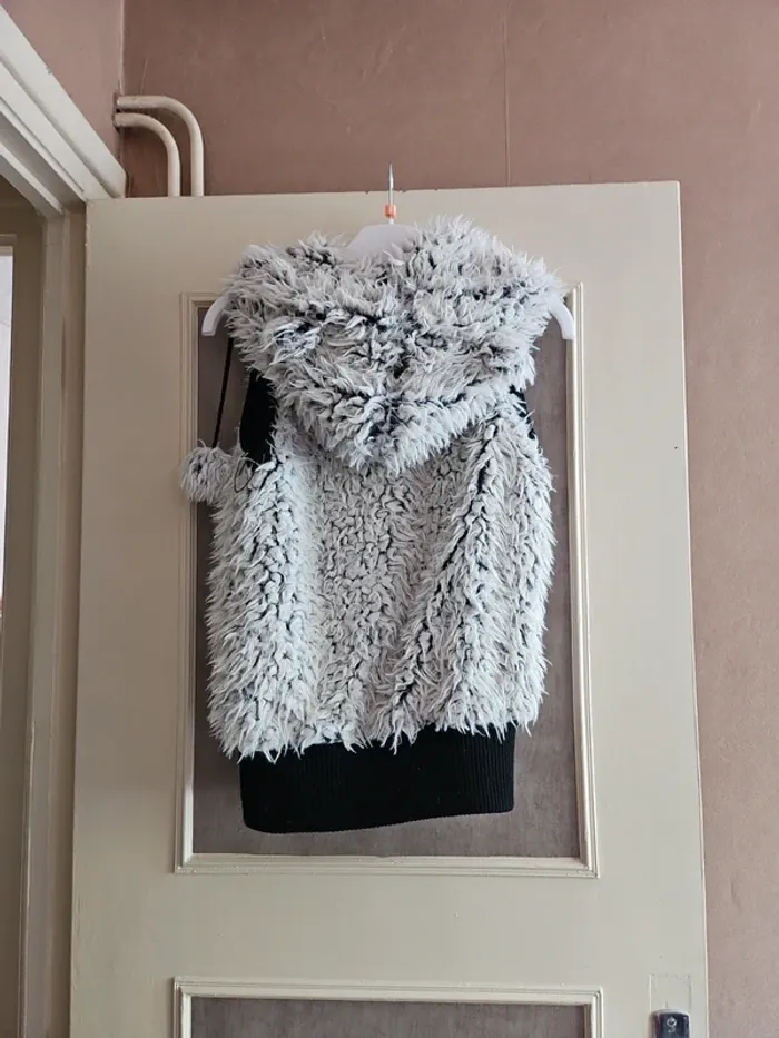 Gilet sans manches fourrure avec capuche - photo numéro 2