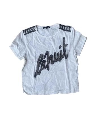 T-shirt court et oversize « la nuit » Maje taille 1