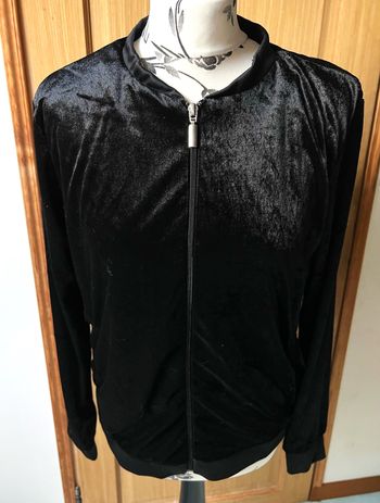Blouson style bombers noir velours ras taille S (36/38)