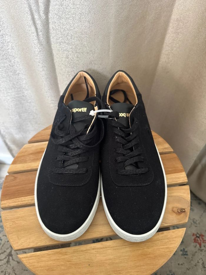 Baskets Le Coq Sportif noires en toile – Taille 42 neuves - photo numéro 3