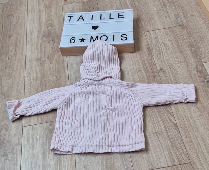 Gilet capuche rose taille 6 mois - photo numéro 2