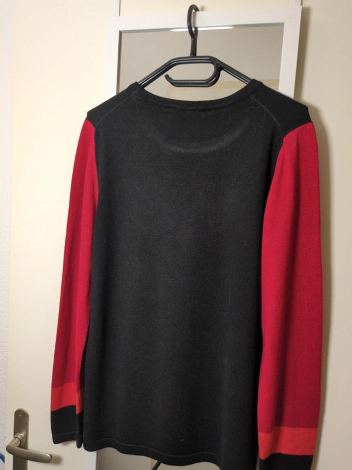 Pull coton vintage rouge et noir Christine Laure 3 - photo numéro 7