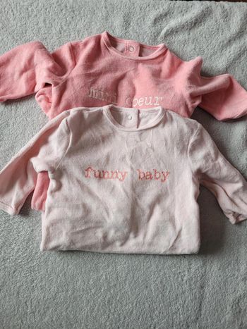 Lot de 2 pyjamas 9 mois velours 71 cm