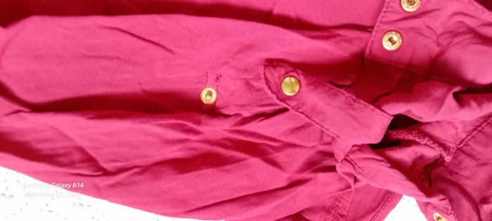 Chemise boutons dorés manches réglables framboise femme M manoukian - photo numéro 14