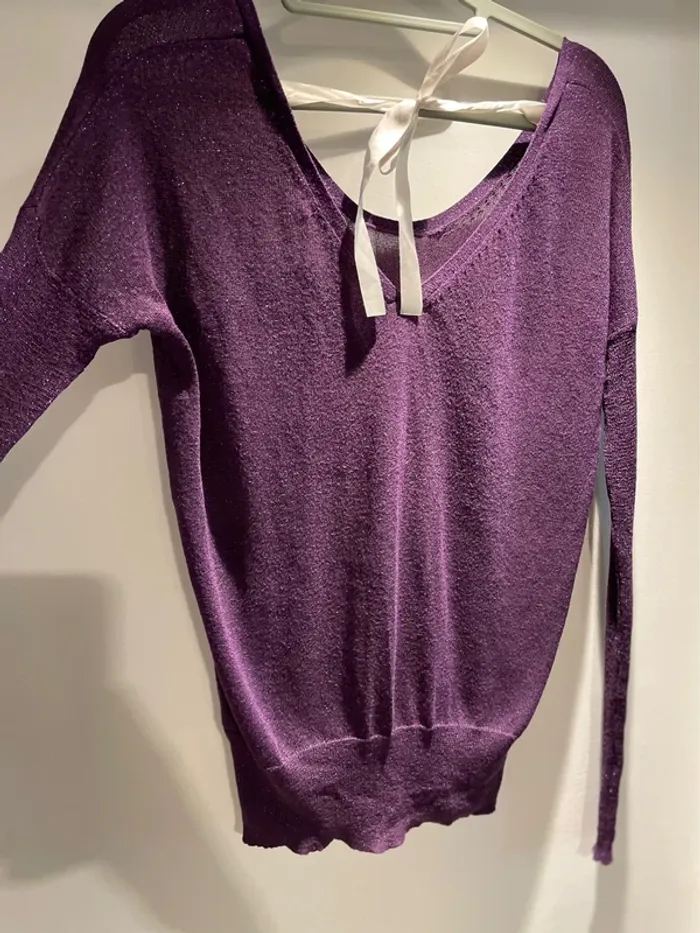 Jolie pull violet à paillettes Mim taille S - 36 - photo numéro 4