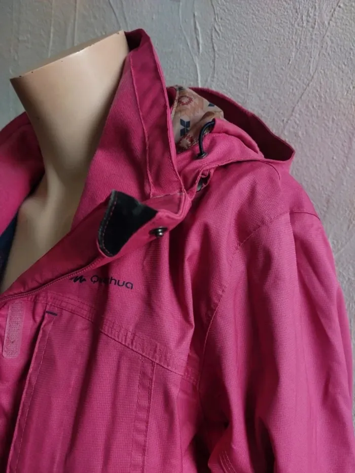 Veste imperméable rose avec capuche Quechua Taille XS - photo numéro 3