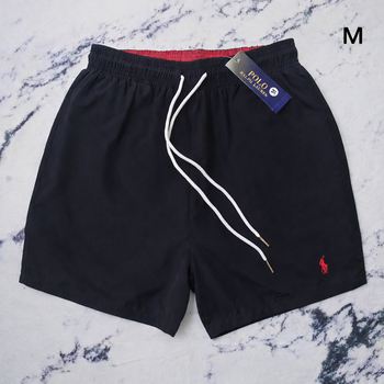 Short de plage Ralph Lauren - Taille M - Couleur noir logo brodé rouge - Neuf