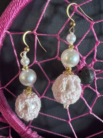 Boucles d’oreilles crochet & perles faites main