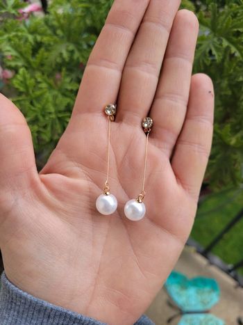 Clips fins et délicats perles blanches