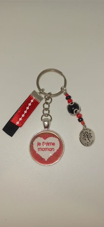 Porte clé message bijoux de sac " Je t'aime maman "