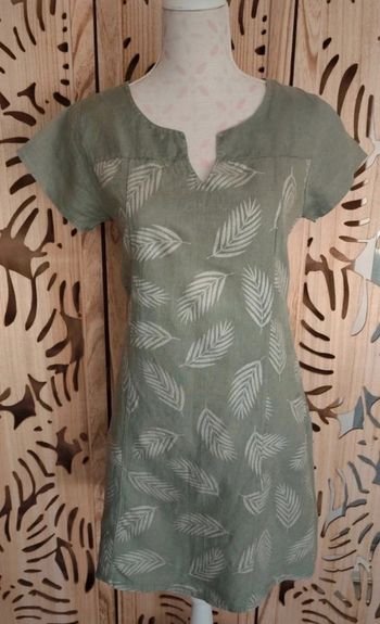 Robe imprimée feuilles argentées T36 Made in Italy