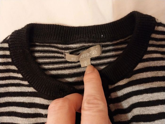 Gilet gris rayé noir T2A - photo numéro 3