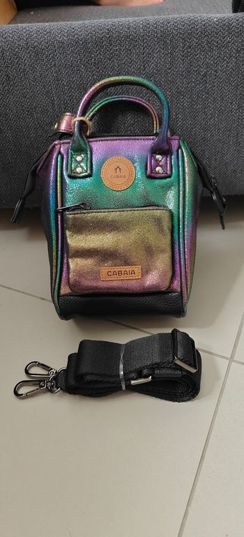 Nano bag Cabaïa métallisé vert rose