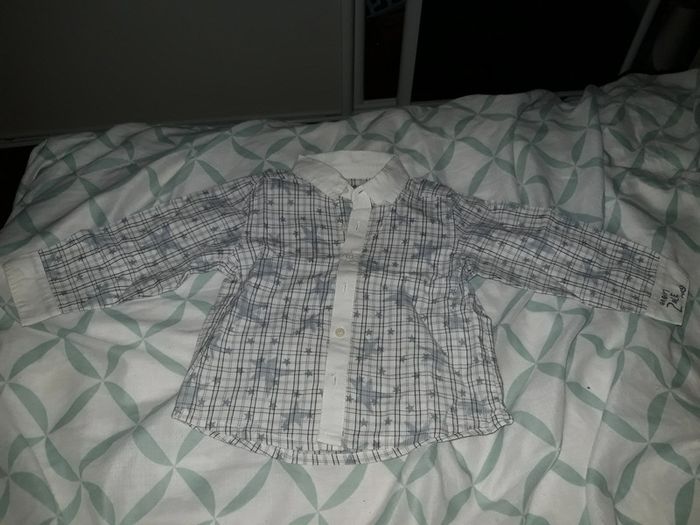 Chemise à carreaux Blanche et grise