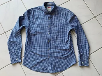 Chemise Levi’s à carreaux bleu & blanc – Étiquette blanche – Taille M – Parfait état