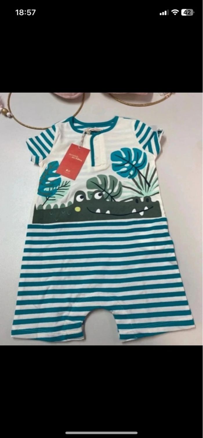 Combinaison short garçon - neuf - DPAM - Taille 24 mois