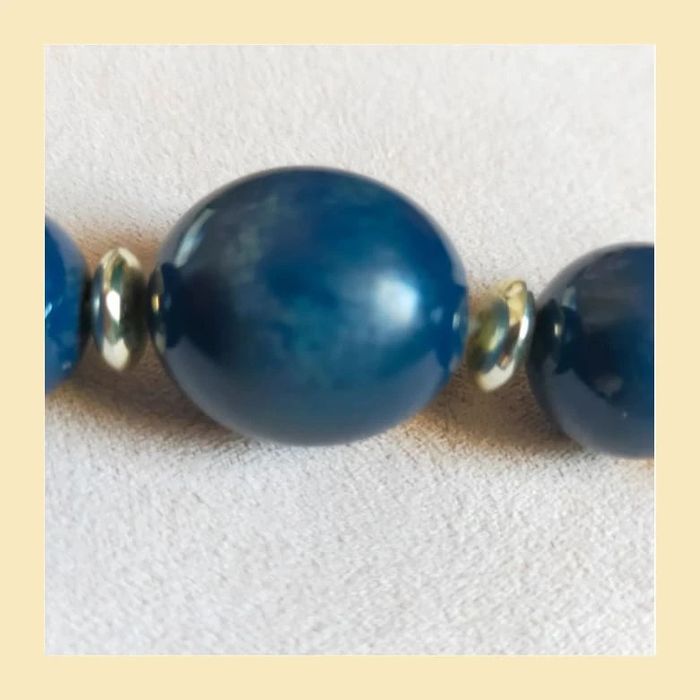 Collier vintage perles bleu nuit – Élégant et intemporel - photo numéro 8
