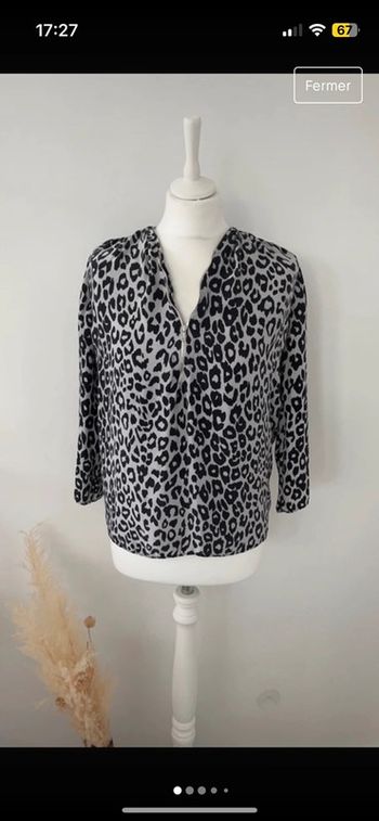 Blouse léopard en soie Sandro M comme neuve