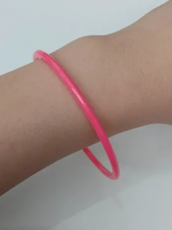 Bracelet jonc résine fin rose  – Bijou tendance bohème chic