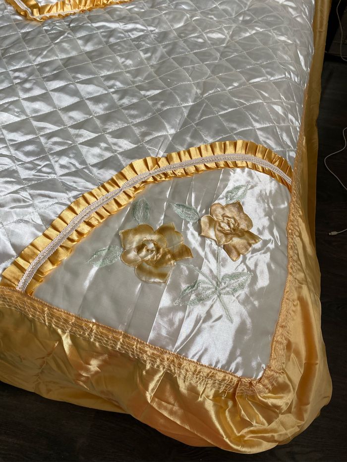 Dessus de lit / couvre lit 2 personnes satiné - photo numéro 2