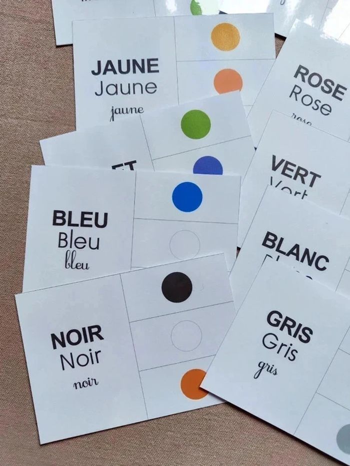 11 grande carte à pince thème couleur et écriture - photo numéro 2