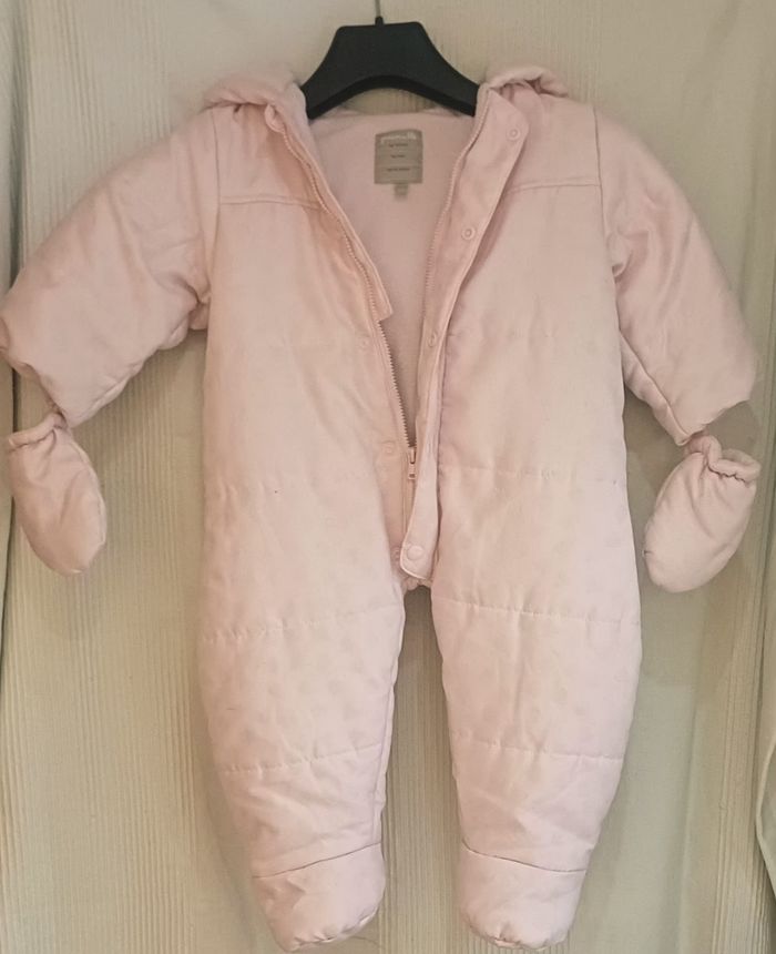 Combinaison bébé grain de blé molletonné chaude 9 mois couleur rose état neuf - photo numéro 2