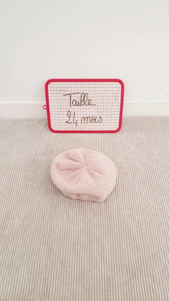 Bonnet type béret polaire rose bébé fille 24 mois 2 ans
