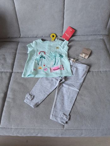 Ensemble Du Pareil Au Même DPAM tee-shirt et legging taille 9 mois neuf avec étiquettes