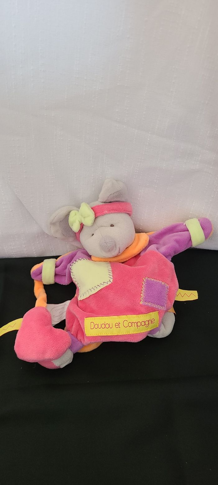 Doudou marionnette souris DOUDOU ET COMPAGNIE Zigzag coeur - photo numéro 3
