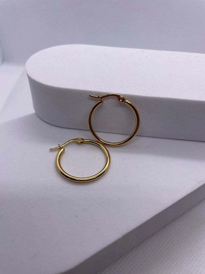 Paire de pampilles interchangeables avec créoles acier inoxydable - photo numéro 4