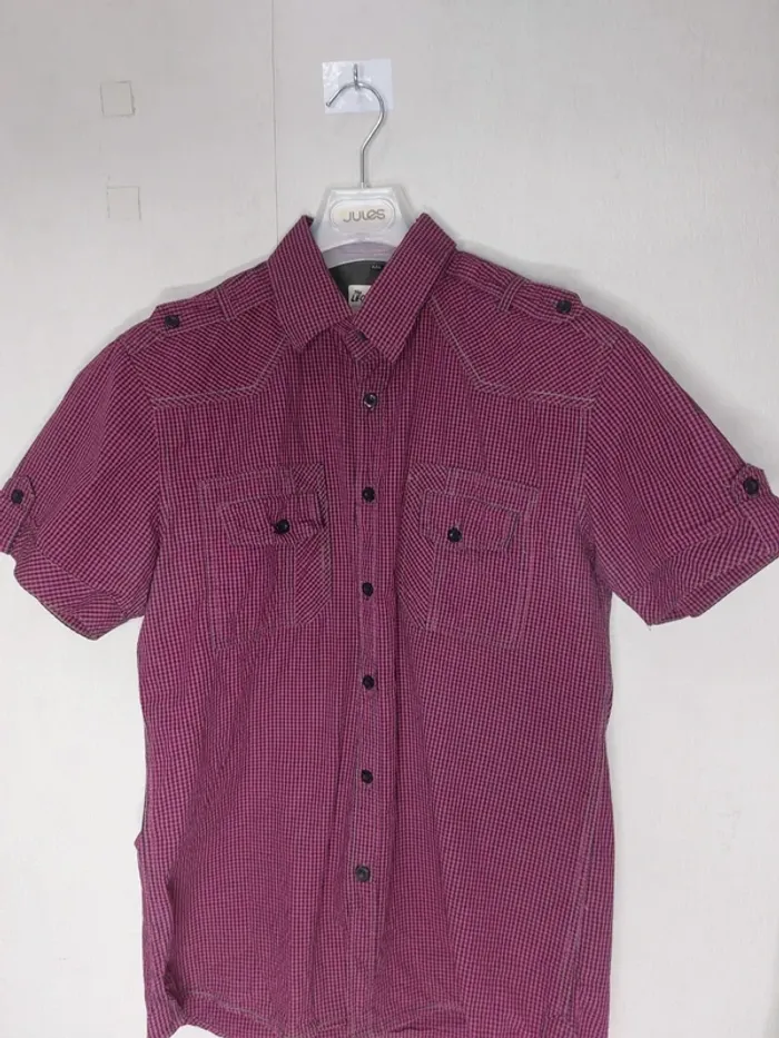 Chemise blanche courte a carreaux " the Leorossoda"