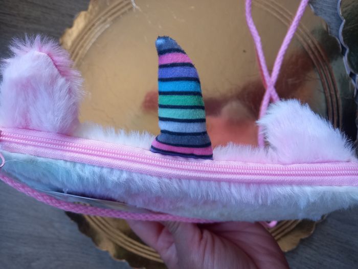 Joli sac licorne en peluche petite fille sac file neuf cadeau Noël neuf - photo numéro 3