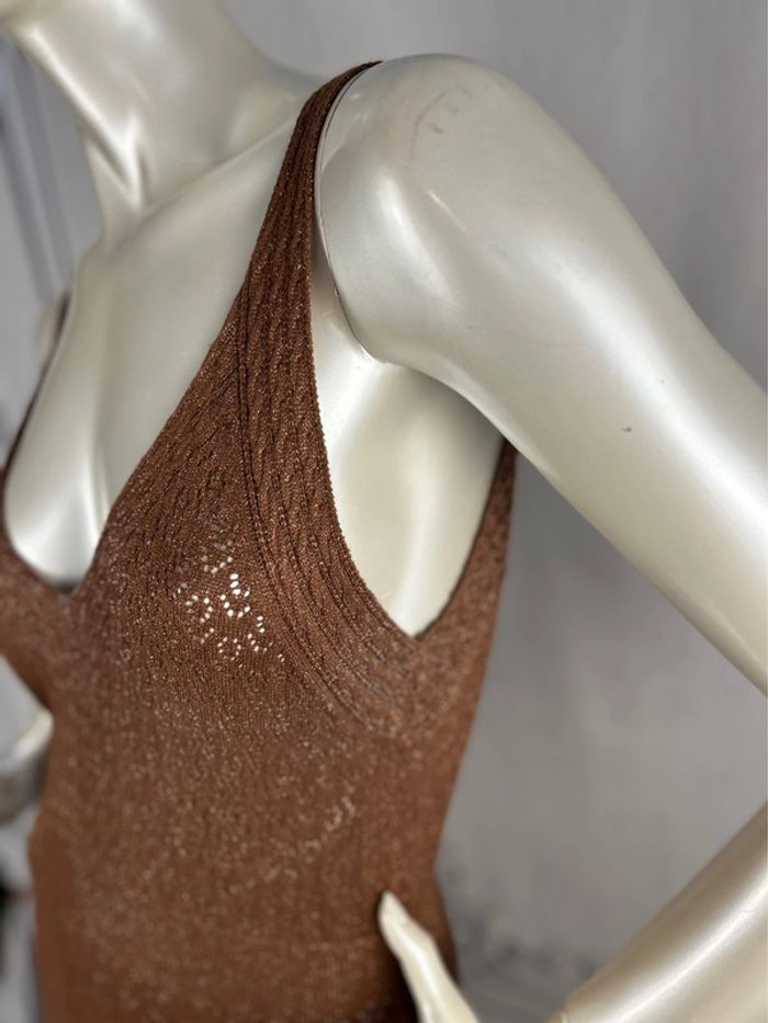 Robe longue Maille Marron / doré Louizon T3 / L neuve - photo numéro 6