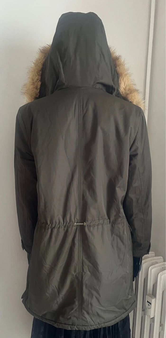 Manteau Zara Kaki Fourrure Taille M - photo numéro 4