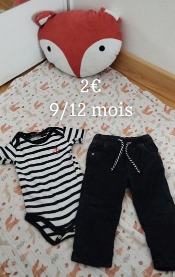 Ensemble body et pantalon 9/12 mois