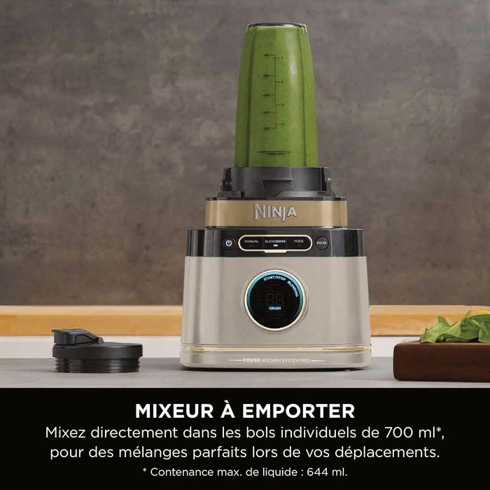 NEUF - Ninja Detect Power Blender Processor Pro 3-en-1 Couleur stone or - photo numéro 5