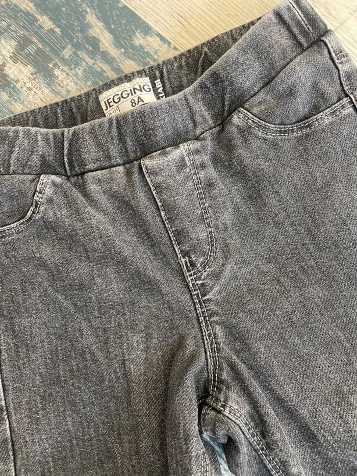 Jegging gris foncé délavé fille 8 ans Kiabi - photo numéro 2