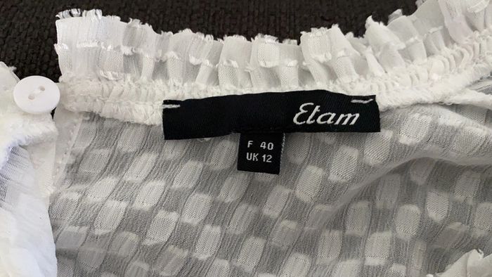 Blouse Etam blanche taille 40 - photo numéro 5