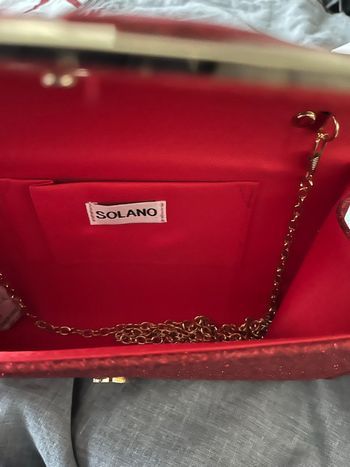 Pochette rouge argenté