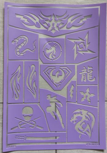 Pochoir maquillage neuf grim'tout super héro